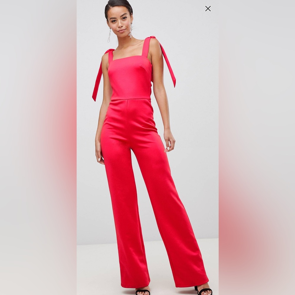 True Violet Tie Shoulder Jumpsuit
